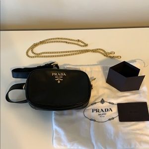 Convertible Prada bum bag to shoulder bag